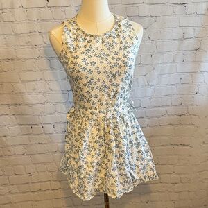Floral Blue and White Mini Dress